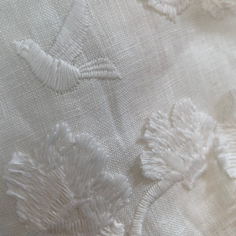 Embroidered Floral Linen . $70.00/metre