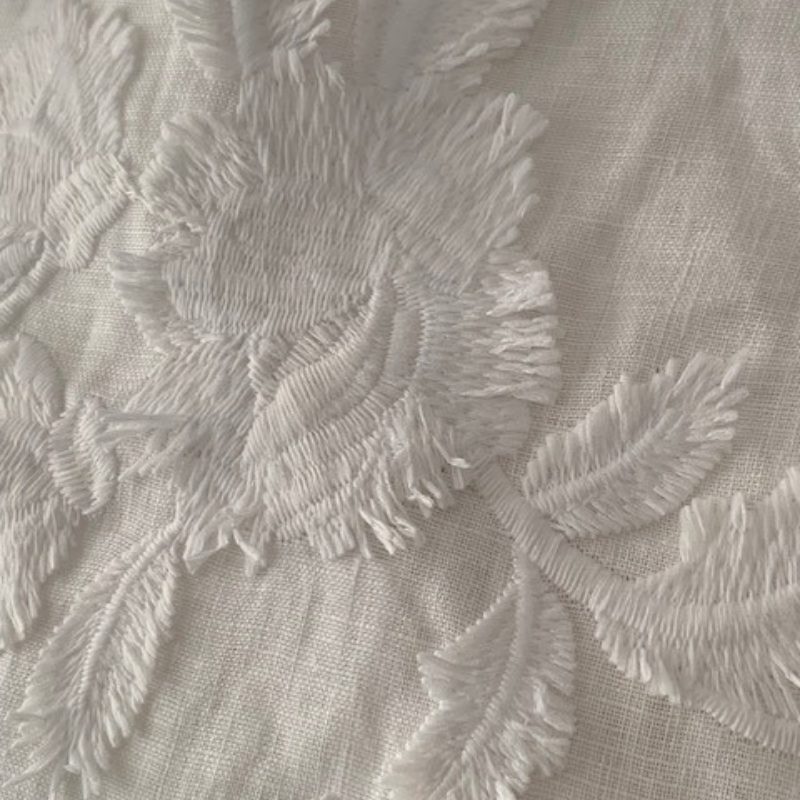 Embroidered Floral Linen . $70.00/metre