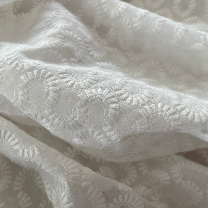 Bianca Fantail Embroidered Cotton Voile . $24.00/metre