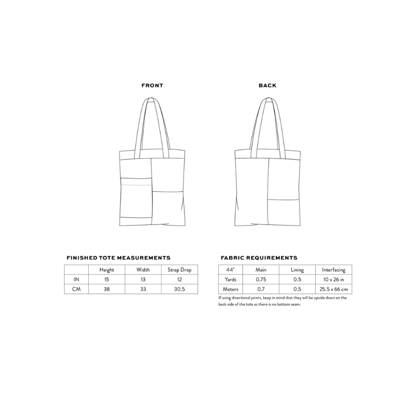 Matchy Matchy Sewing Club - Stash Pocket Tote PDF Pattern