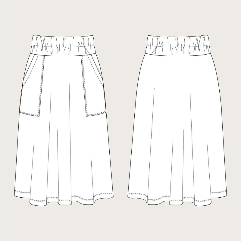 The Assembly Line Elastic Waist Maxi Skirt