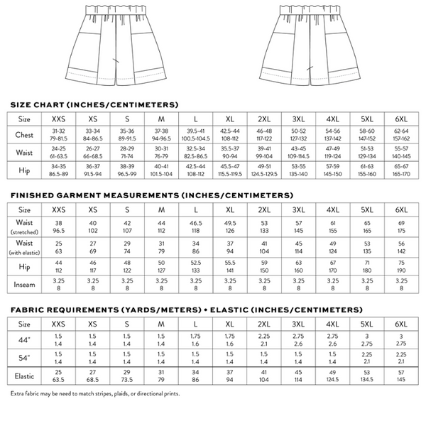 Matchy Matchy Sewing Club - Weekend Chore Shorts PDF Pattern.