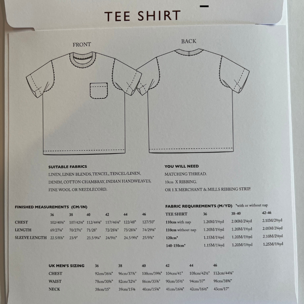 Merchant & Mills Tee Shirt Pattern